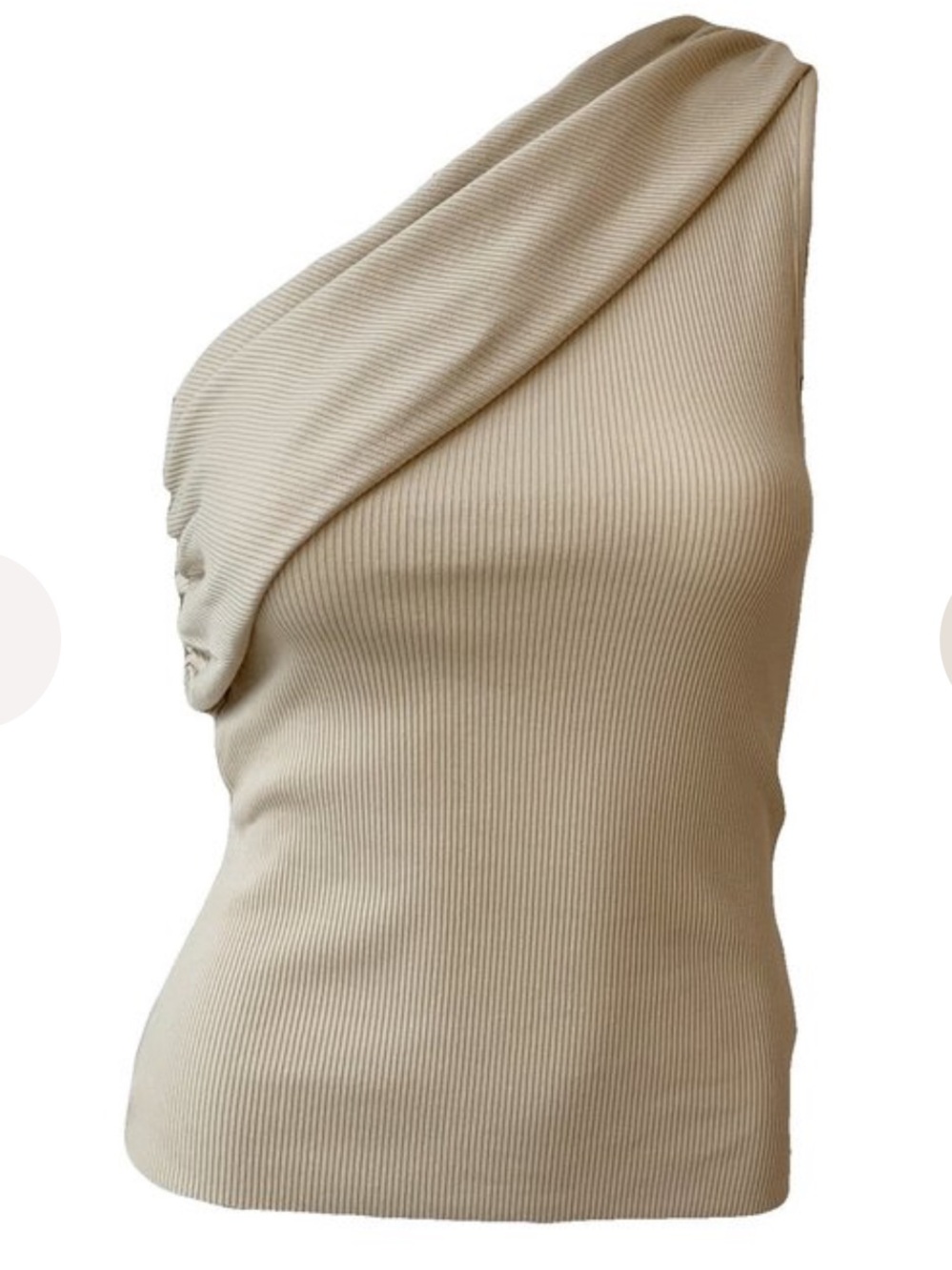 The Range Folded One Shoulder Top in Champagne size Medium